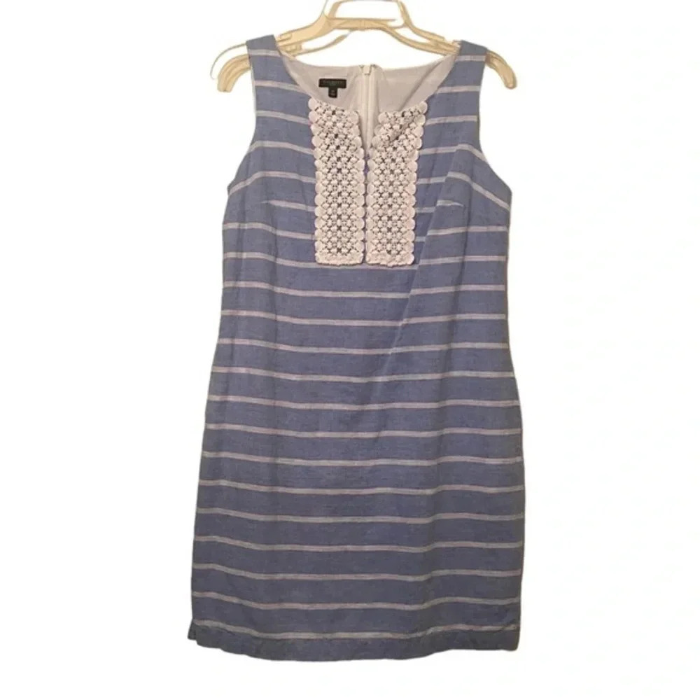 Talbots Women’s Striped Blue Linen Dress